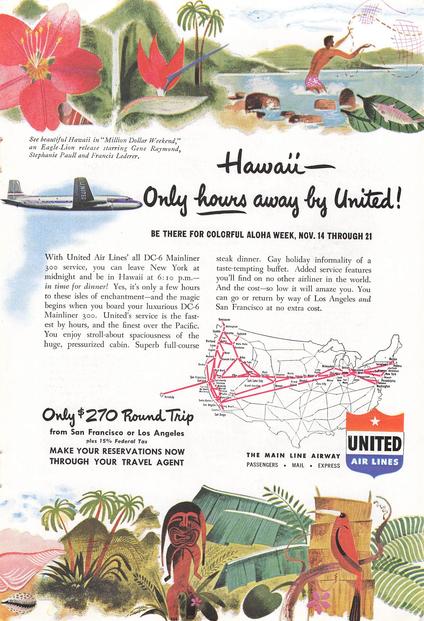 United Air Lines Hawaii 1948