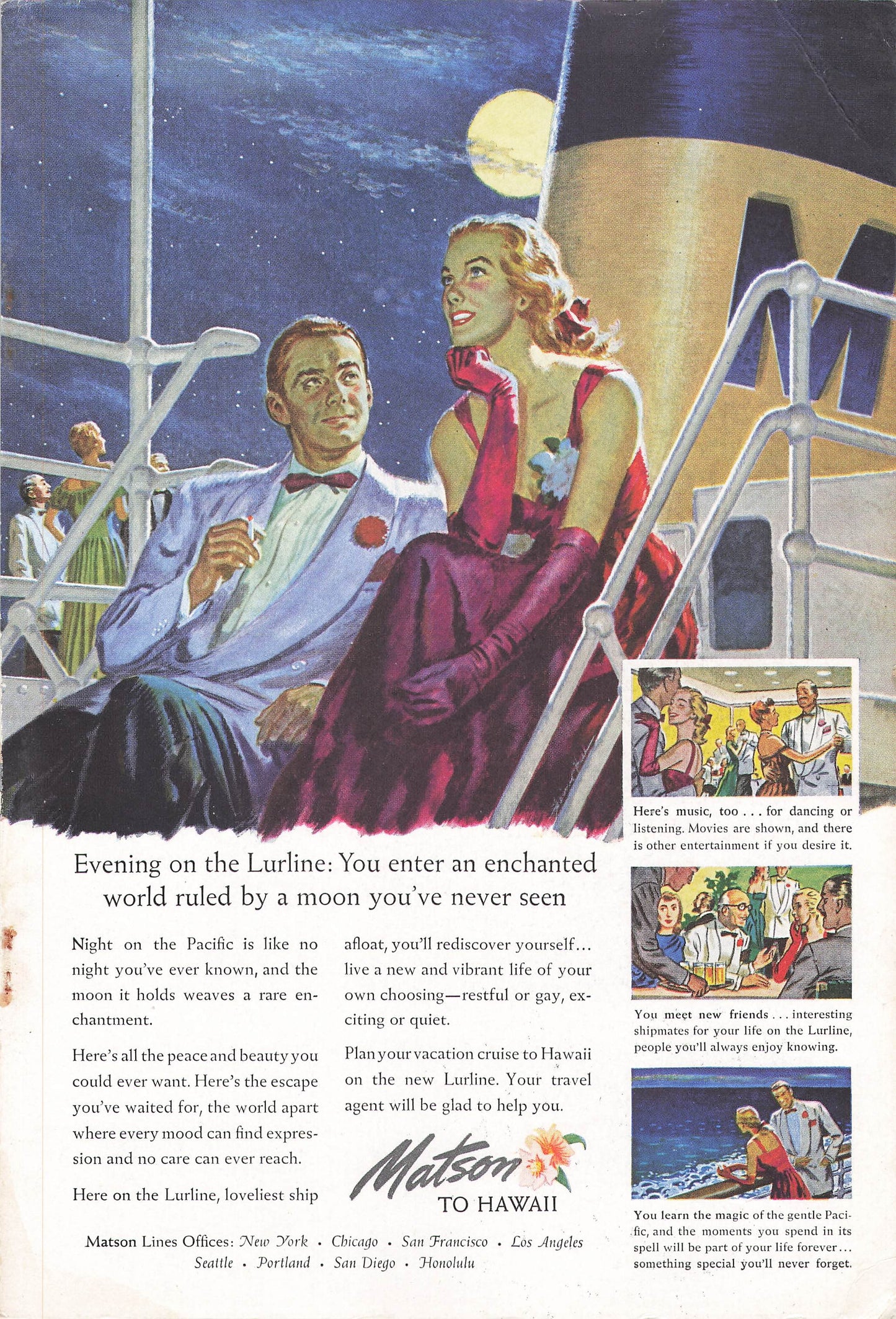 Matson to Hawaii - Evening on the Lurline 1948