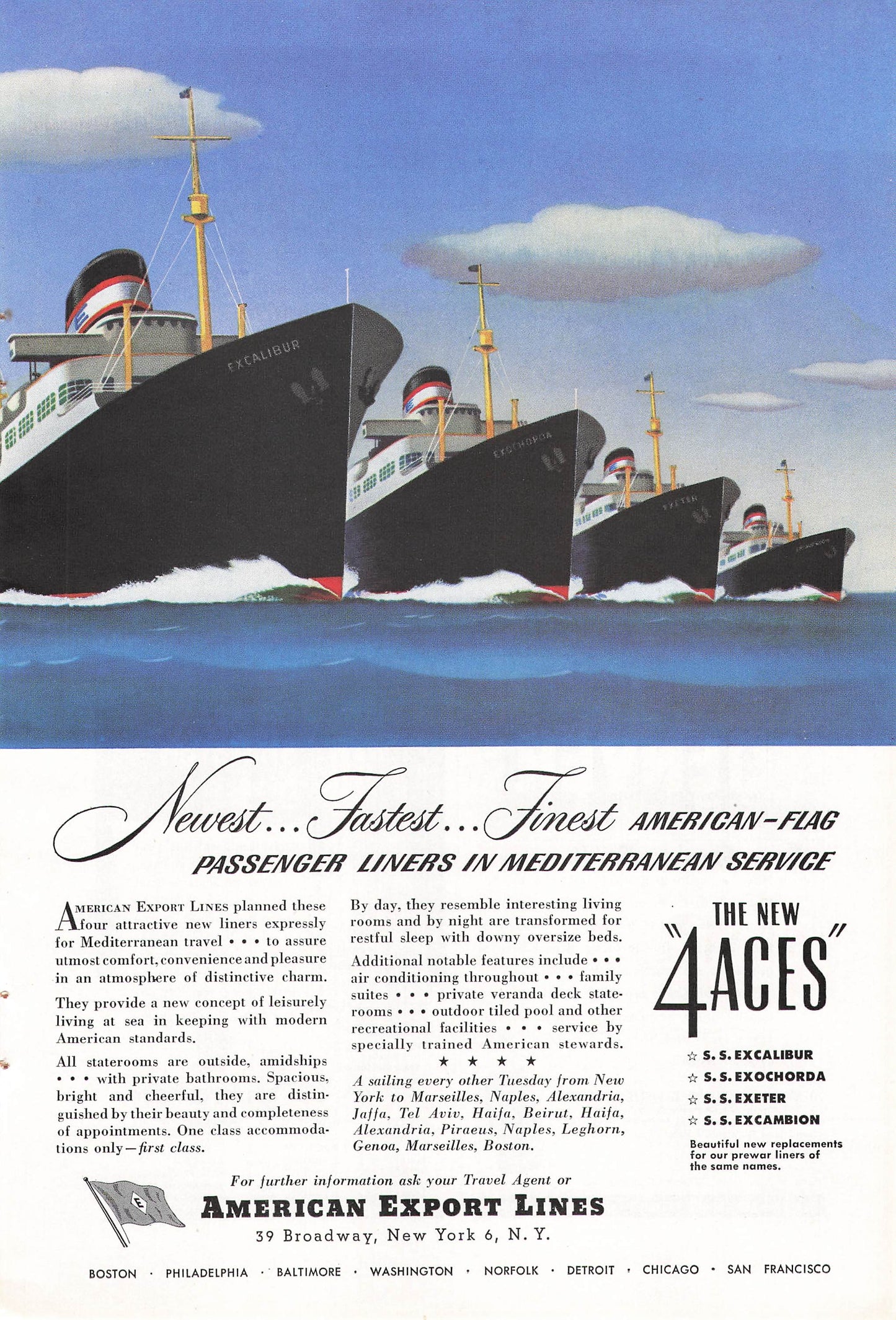 American Export Lines "New 4 Aces" 1948