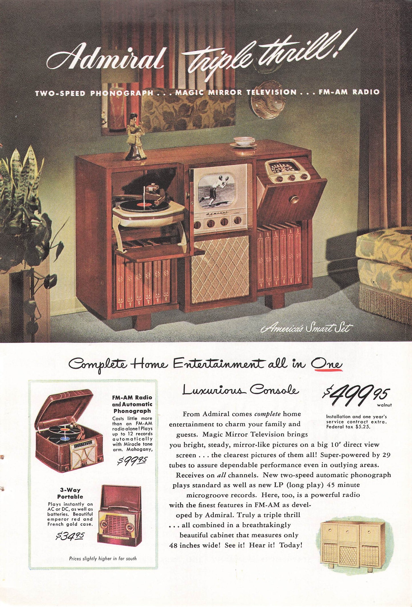 Admiral Home Entertainment Console 1948