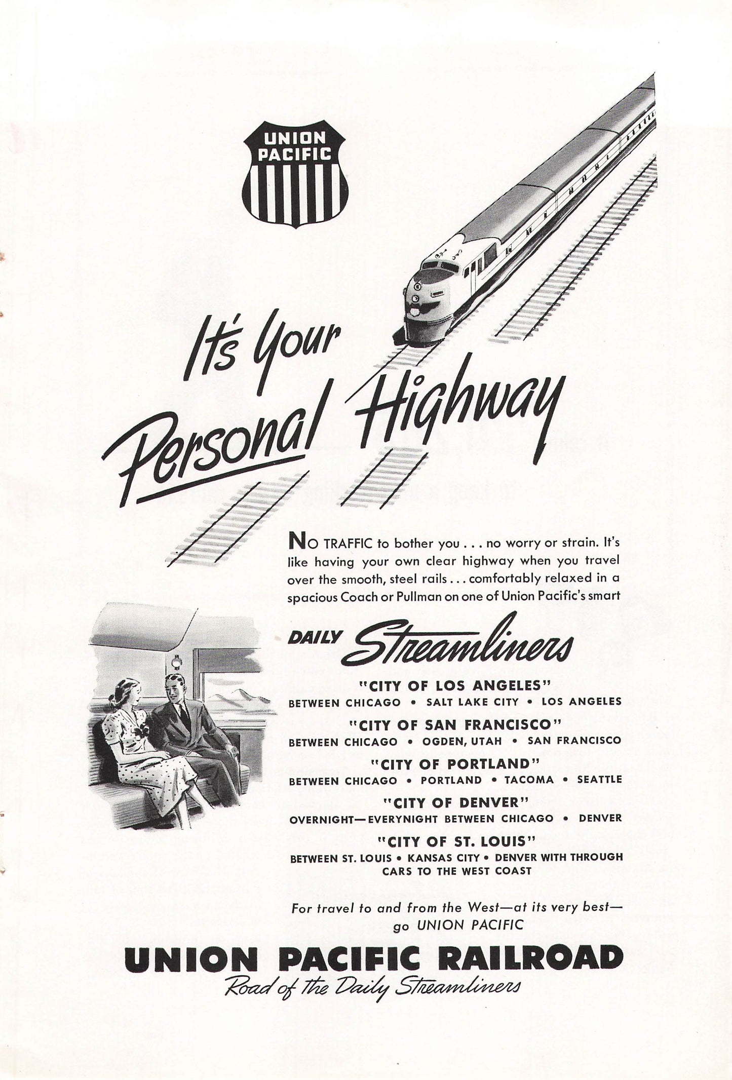 Union Pacific Railroad Daily Streamliners 1948