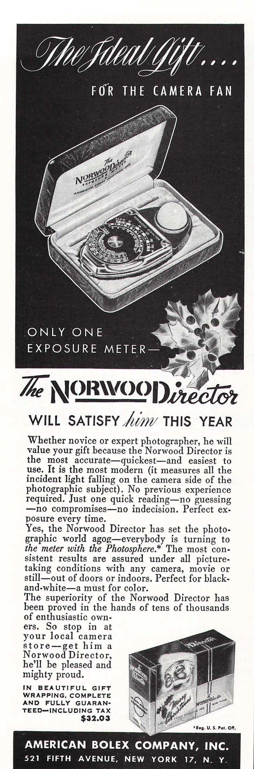Bolex Norwood Director Light Meter 1948