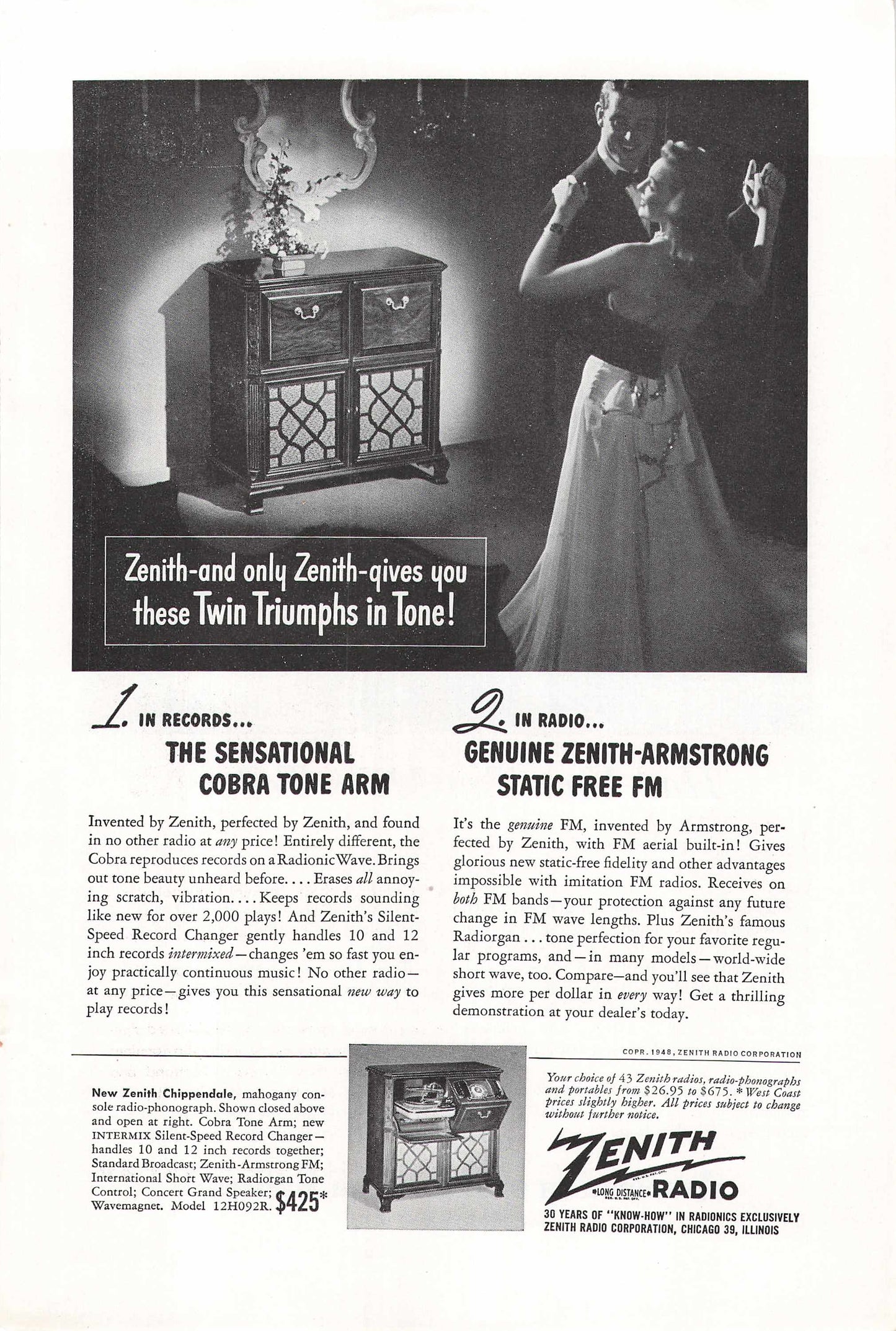 Zenith Chippendale 1948