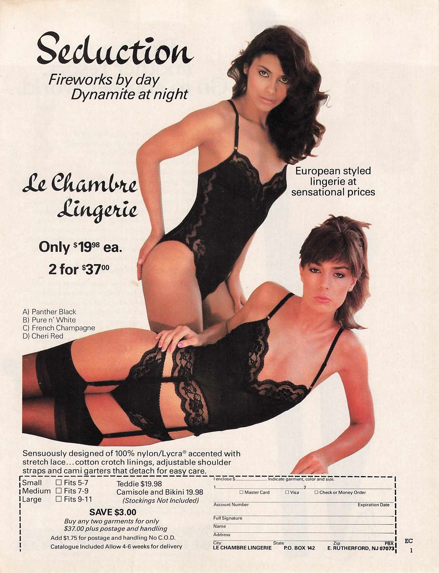 Le Chambre Lingerie "Seduction" 1981