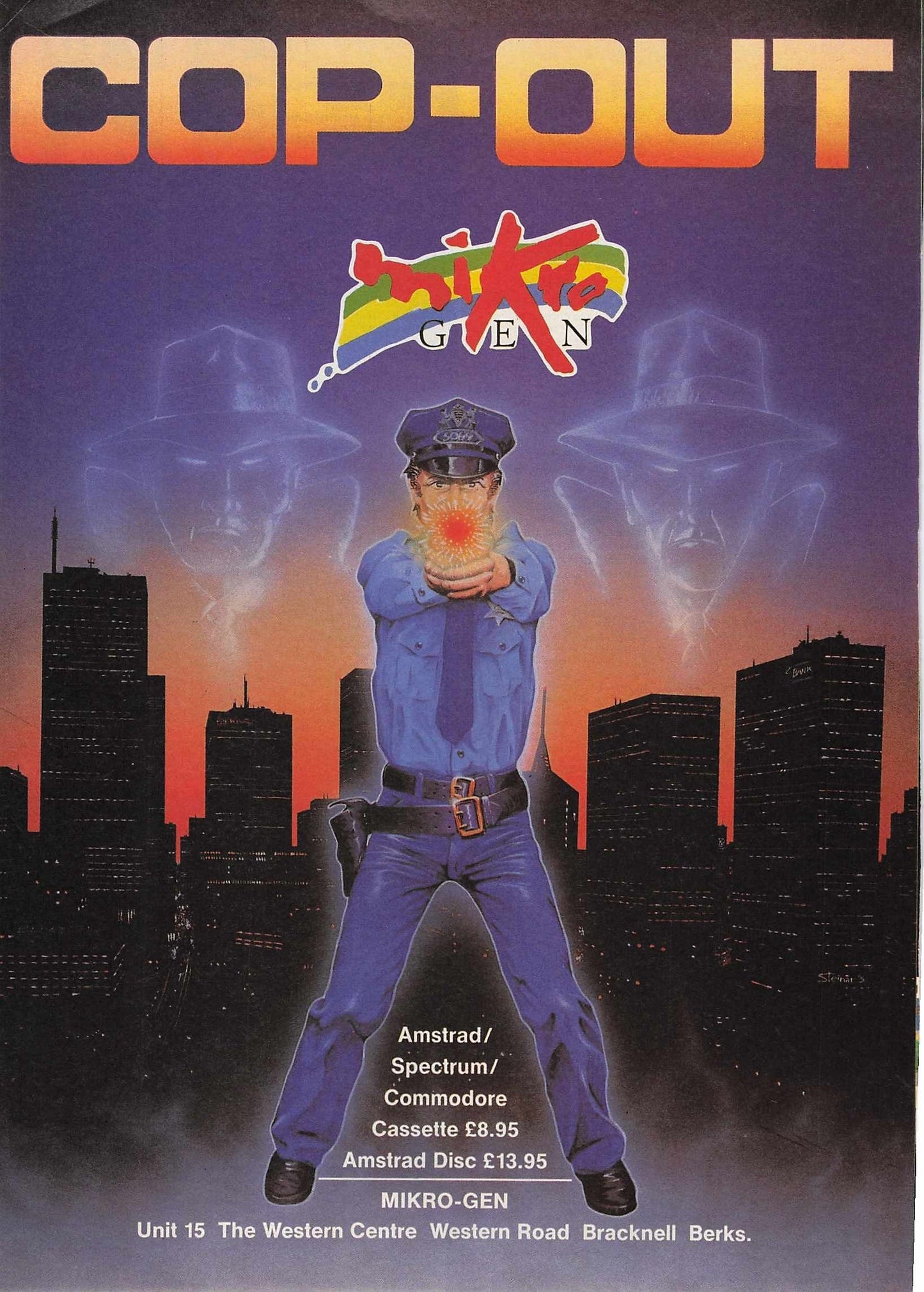 Original Advert for Cop-Out Video Game 1986