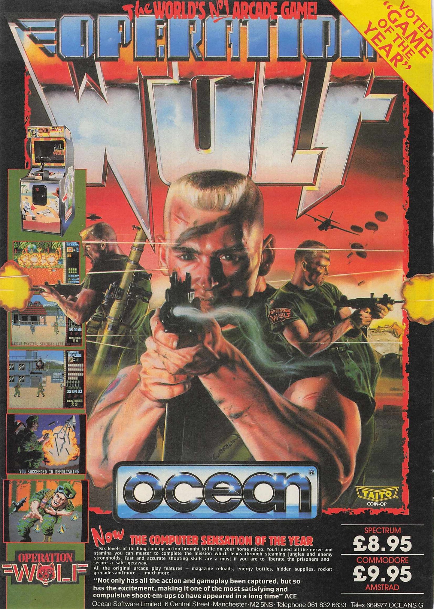 Operation Wolf Video Game Original Advert 1988