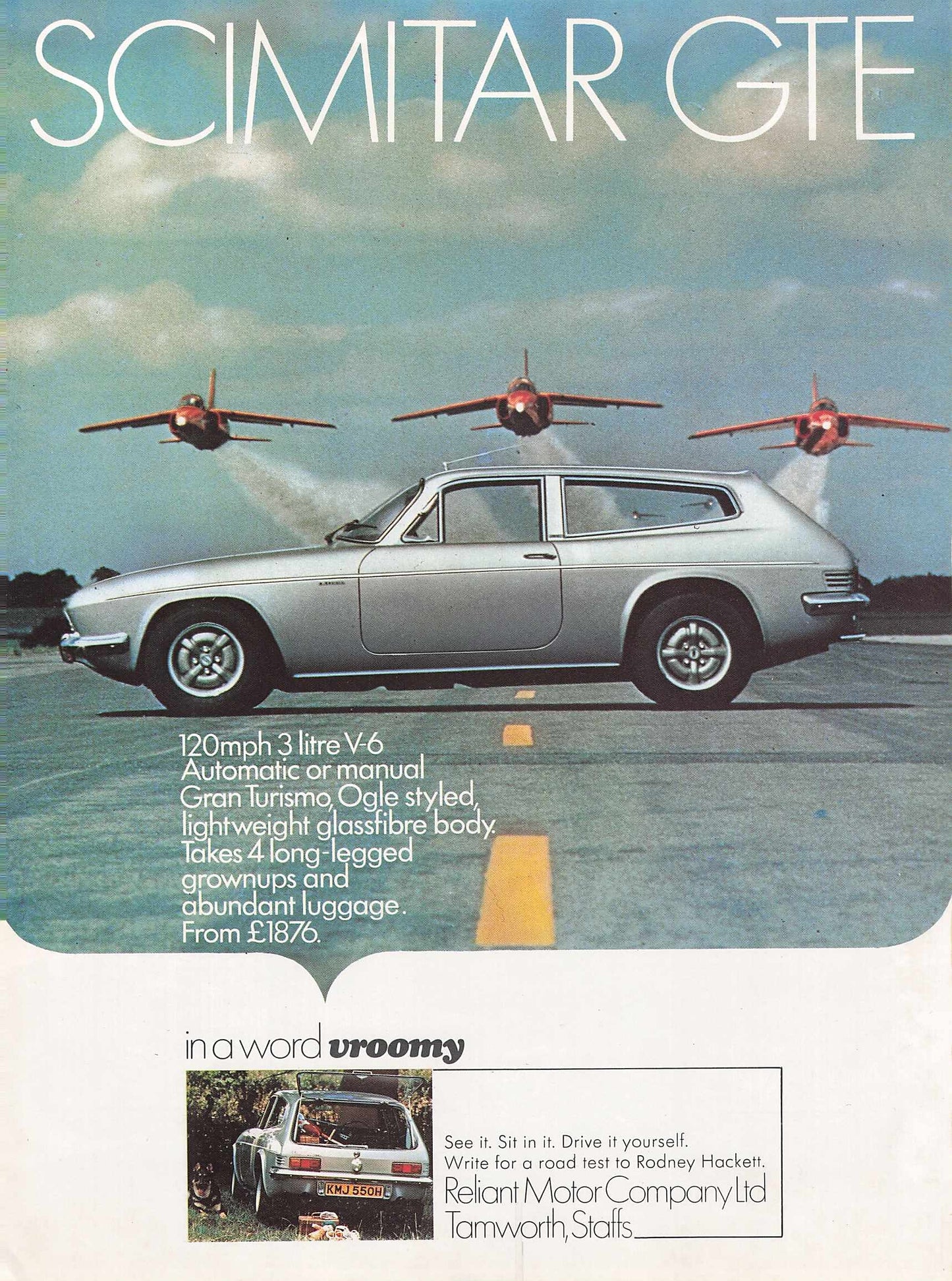 Reliant Scimitar GTE Original Advert 1970