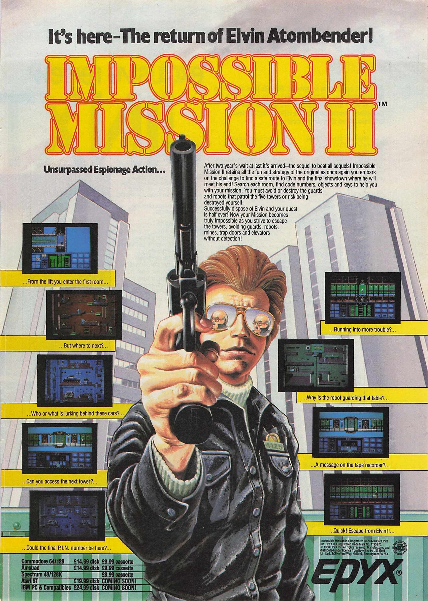 Impossible Mission II Original Advert 1988