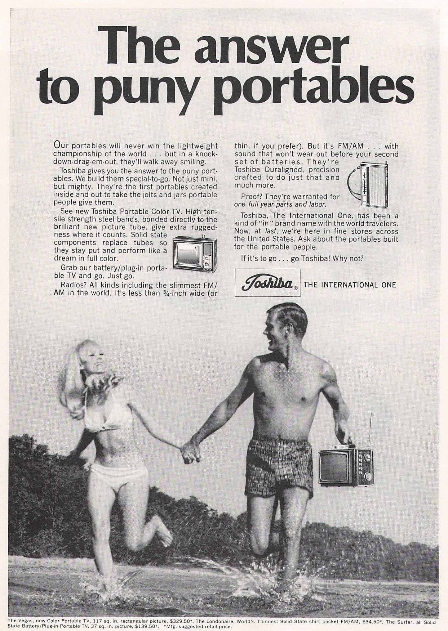 Toshiba Portable Color TV Original Advert 1967