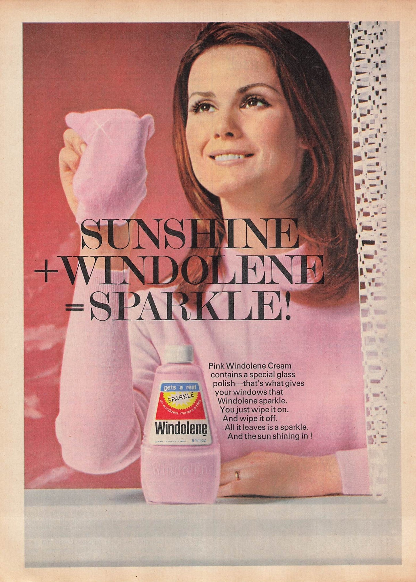 Original printed advert for Windolene 1969