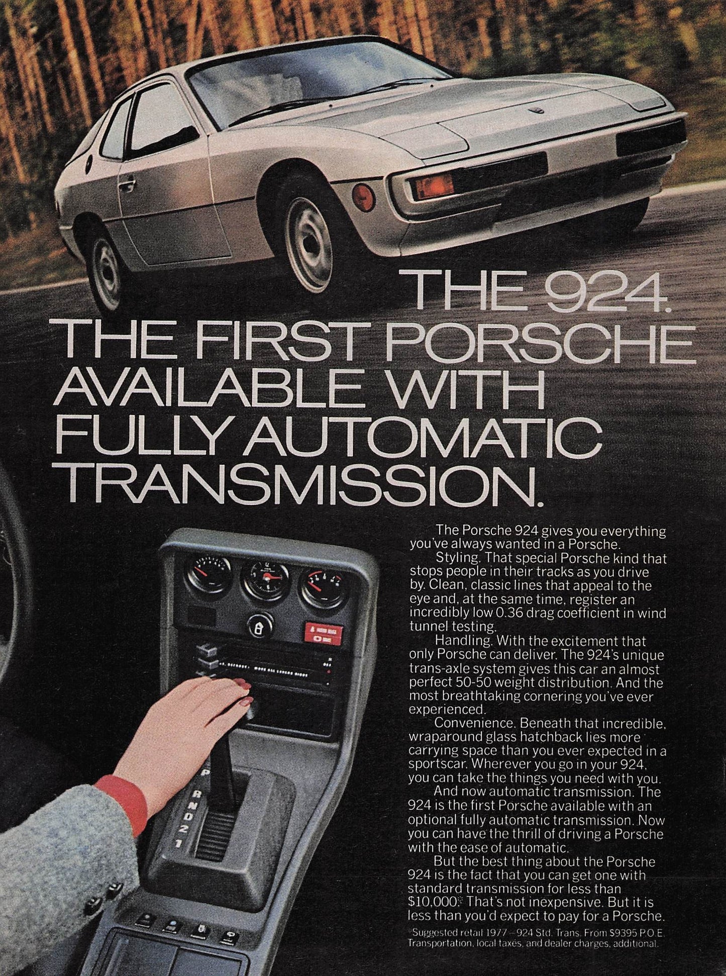 Original printed advert for Porsche 924 from 1977