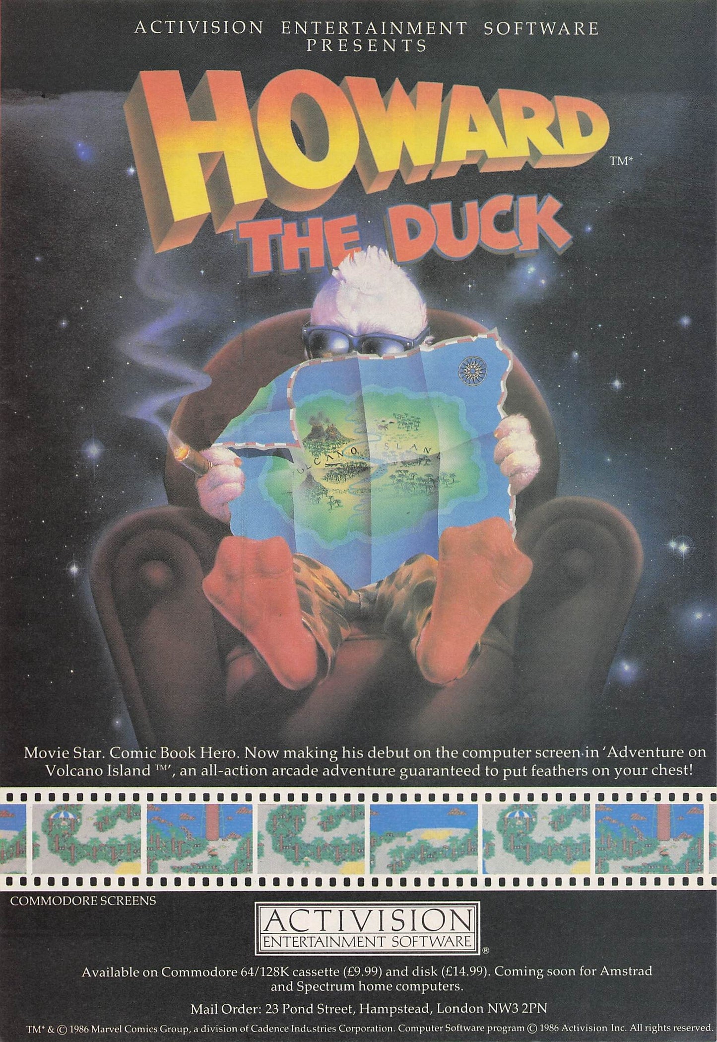 Original printed advert for Howard the Duck from 1986