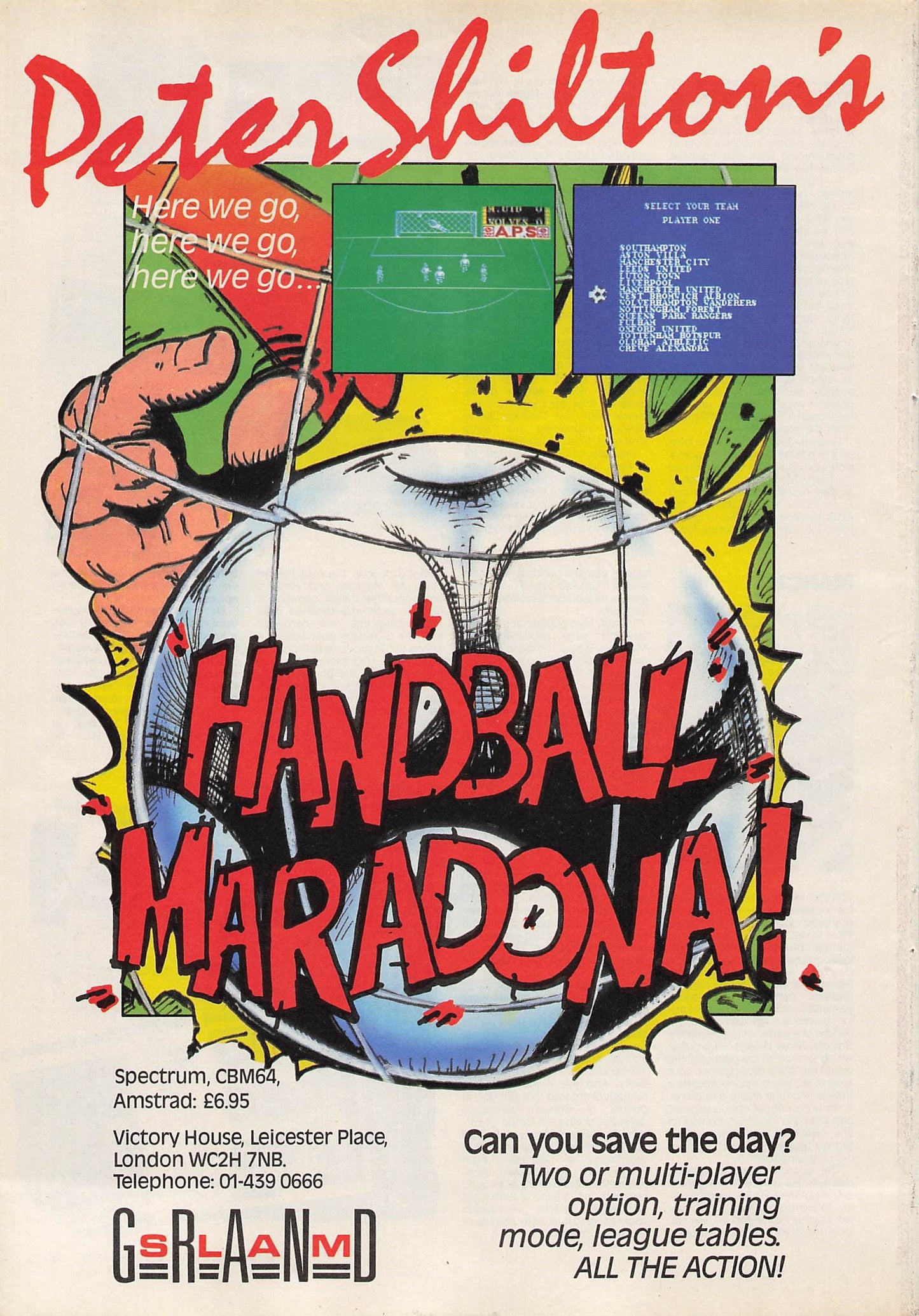 Original printed advert for Peter Shilton's Handball Maradona