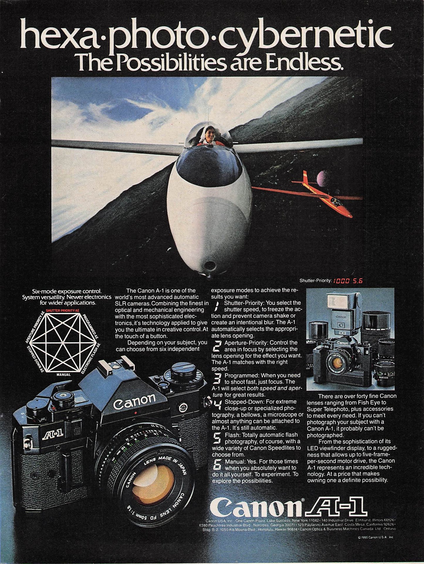 Original printed advert for Canon A-1 from 1981