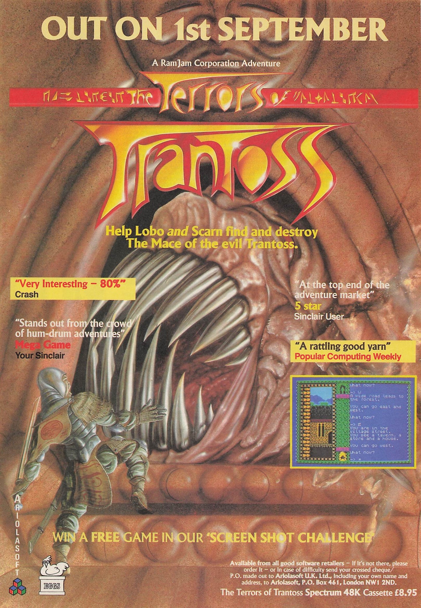 Original printed advert for Trantos from 1986