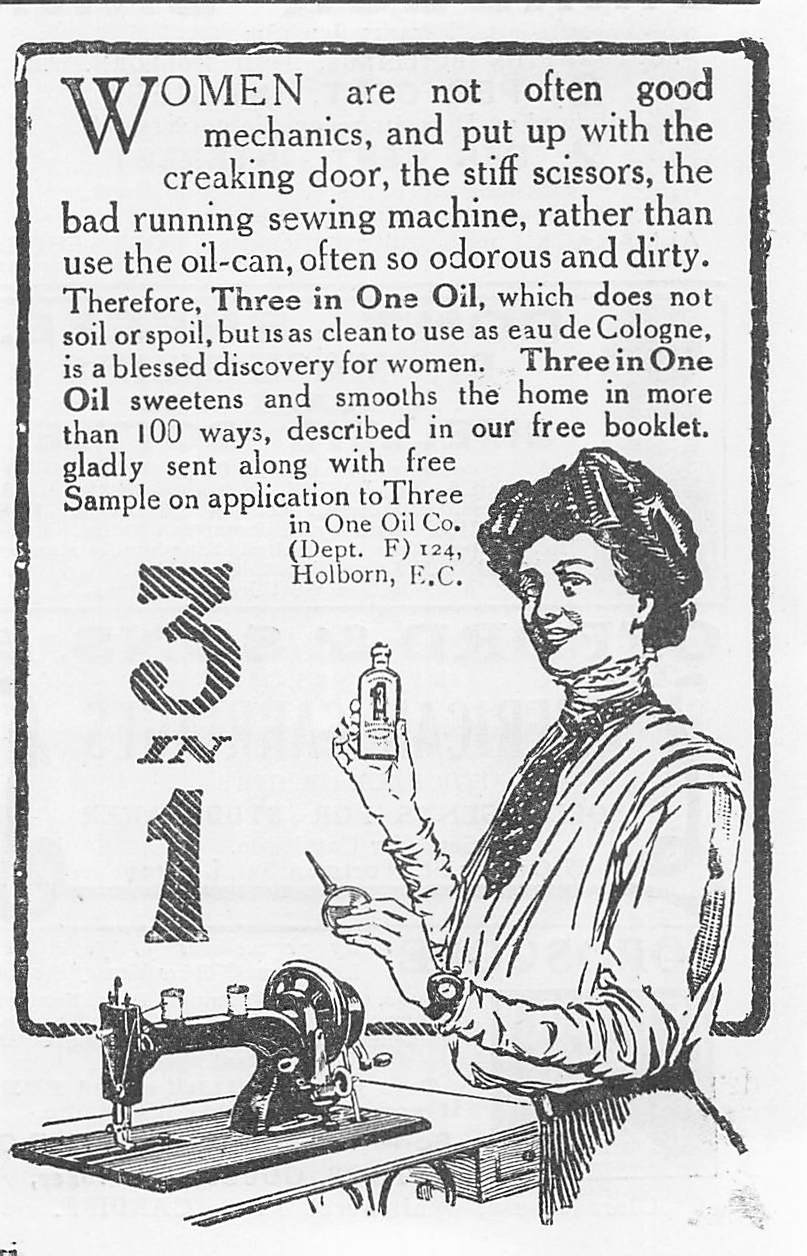 Original Small printed advert for Three in One Oil 1911