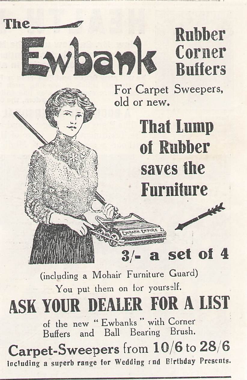 Original small printed advert for Ewbank Carpet Sweepers 1911