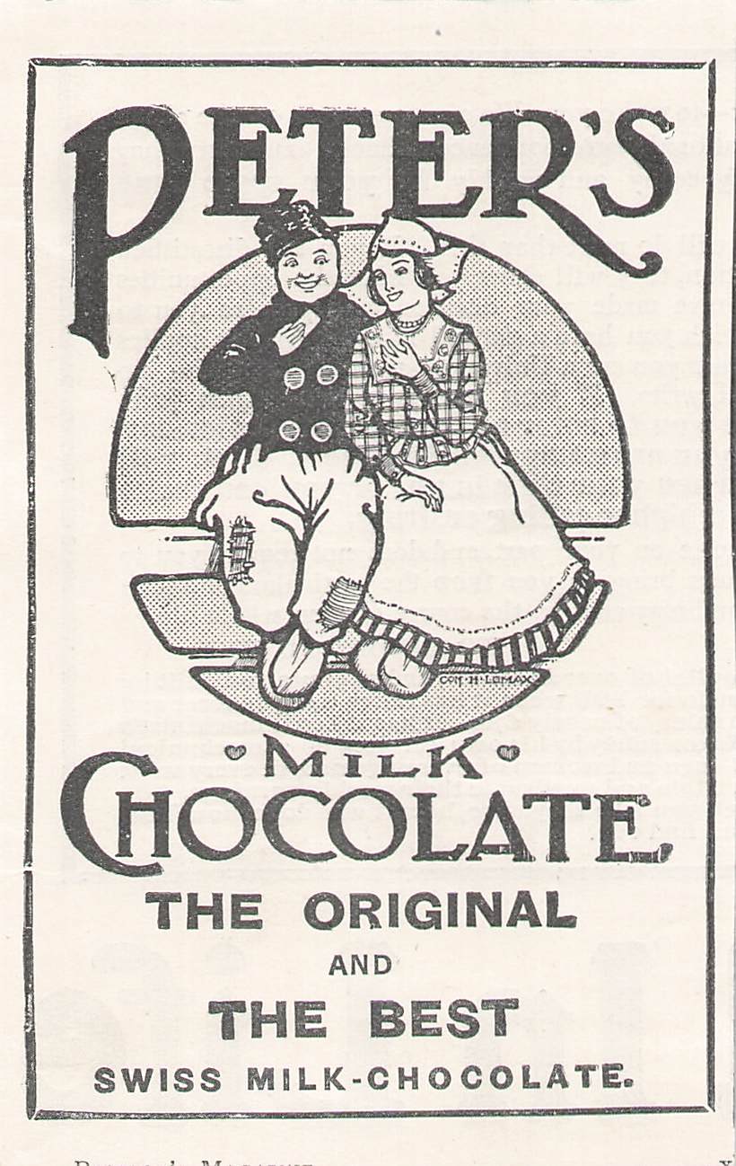 Original small printed advert for Peter's Chocolates from 1906