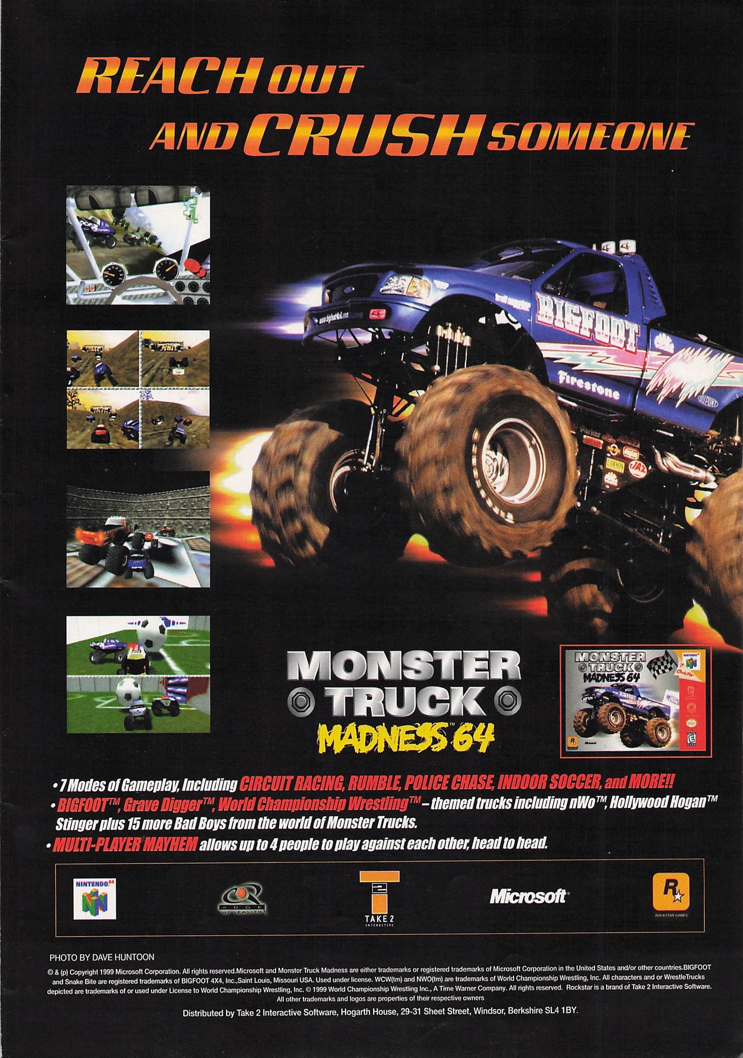 Original printed advert for Monster Truck Madness 1999