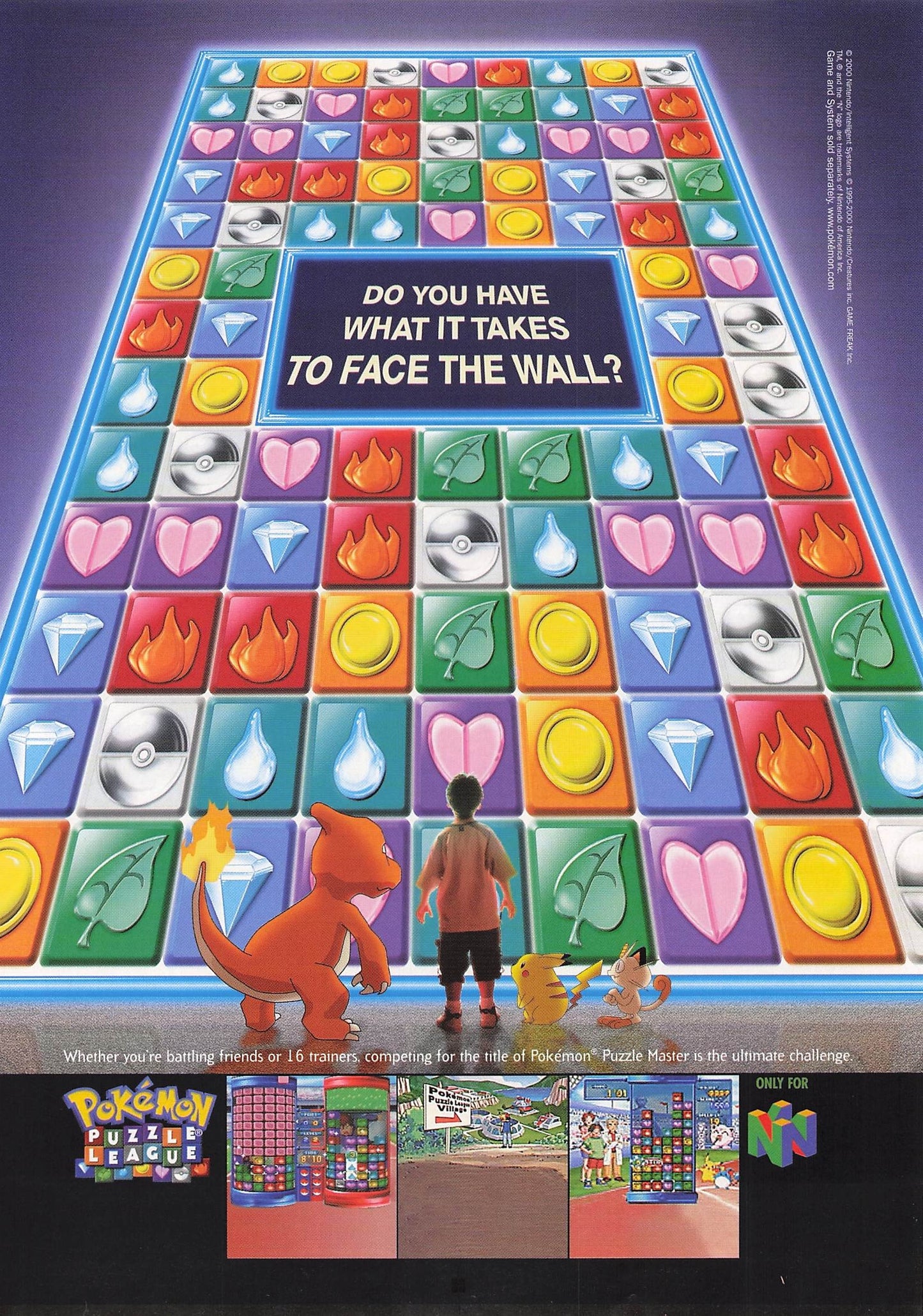 Original printed advert for Pokemon Puzzle League 2001