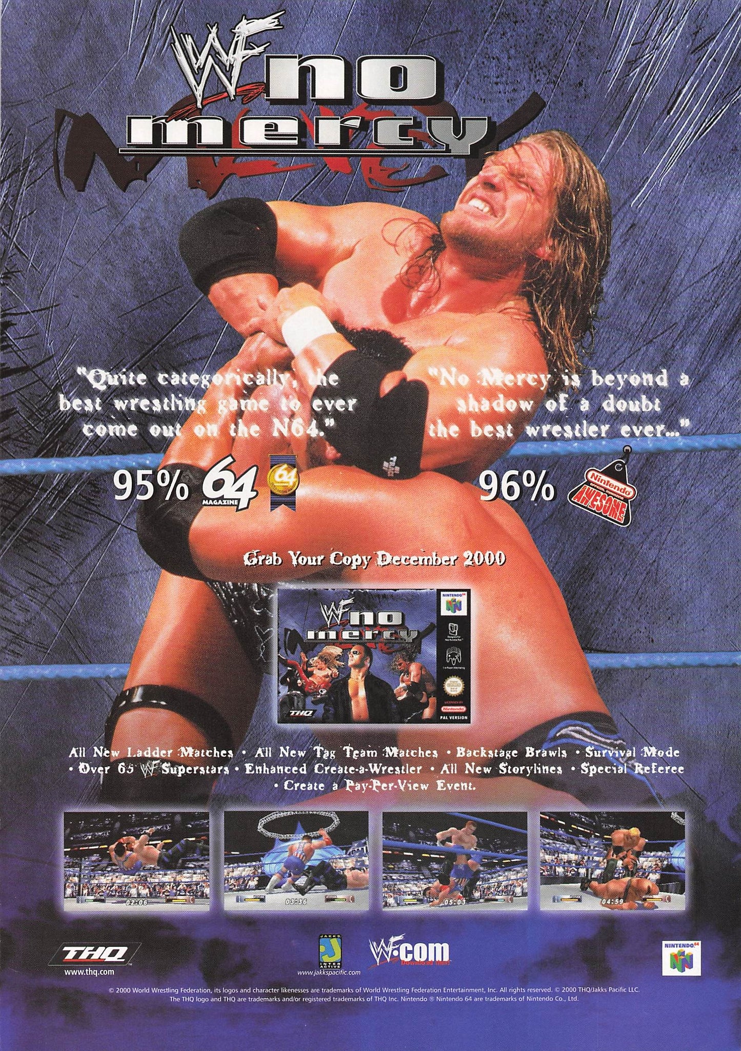 Original printed advert for WWF No Mercy N64 Game 2001