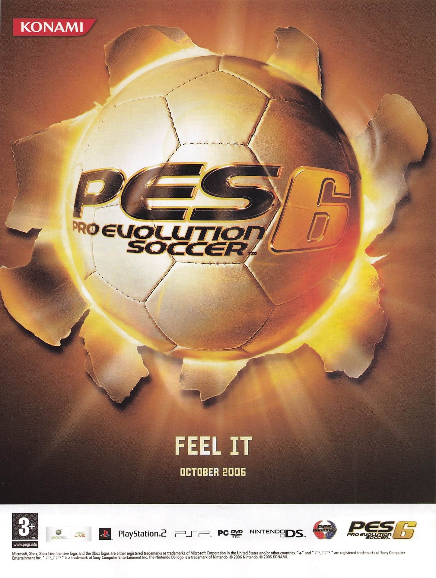 Original printed advert for Pro Evolution Soccer 6 2006