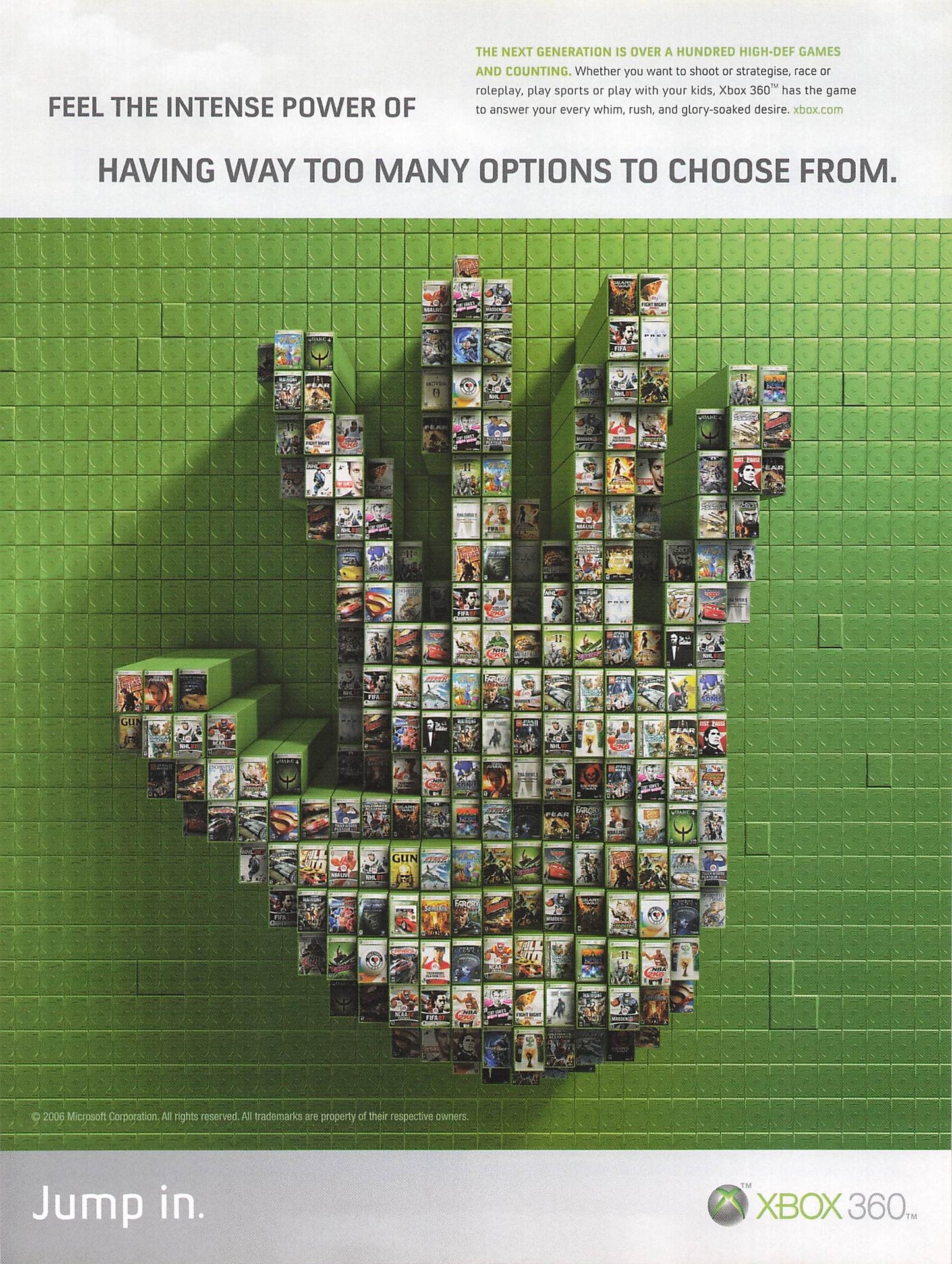 Original printed advert for Xbox 360 Games 2006