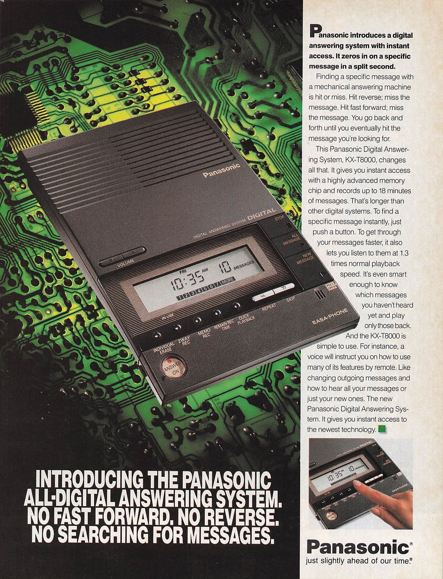 Original printed advert for Panasonic Answering Machine from 1992