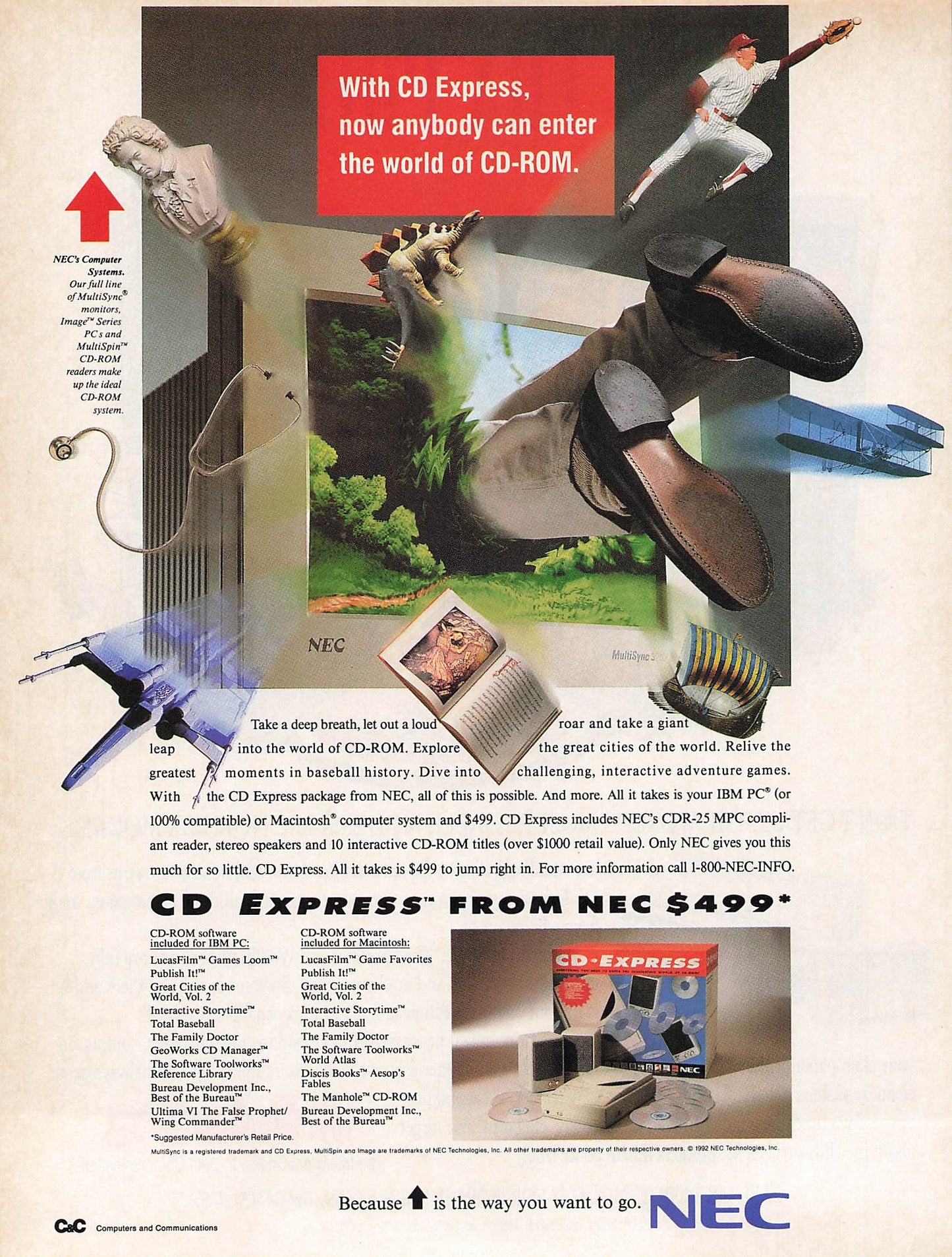 Original printed advert for NEC CD Express 1992