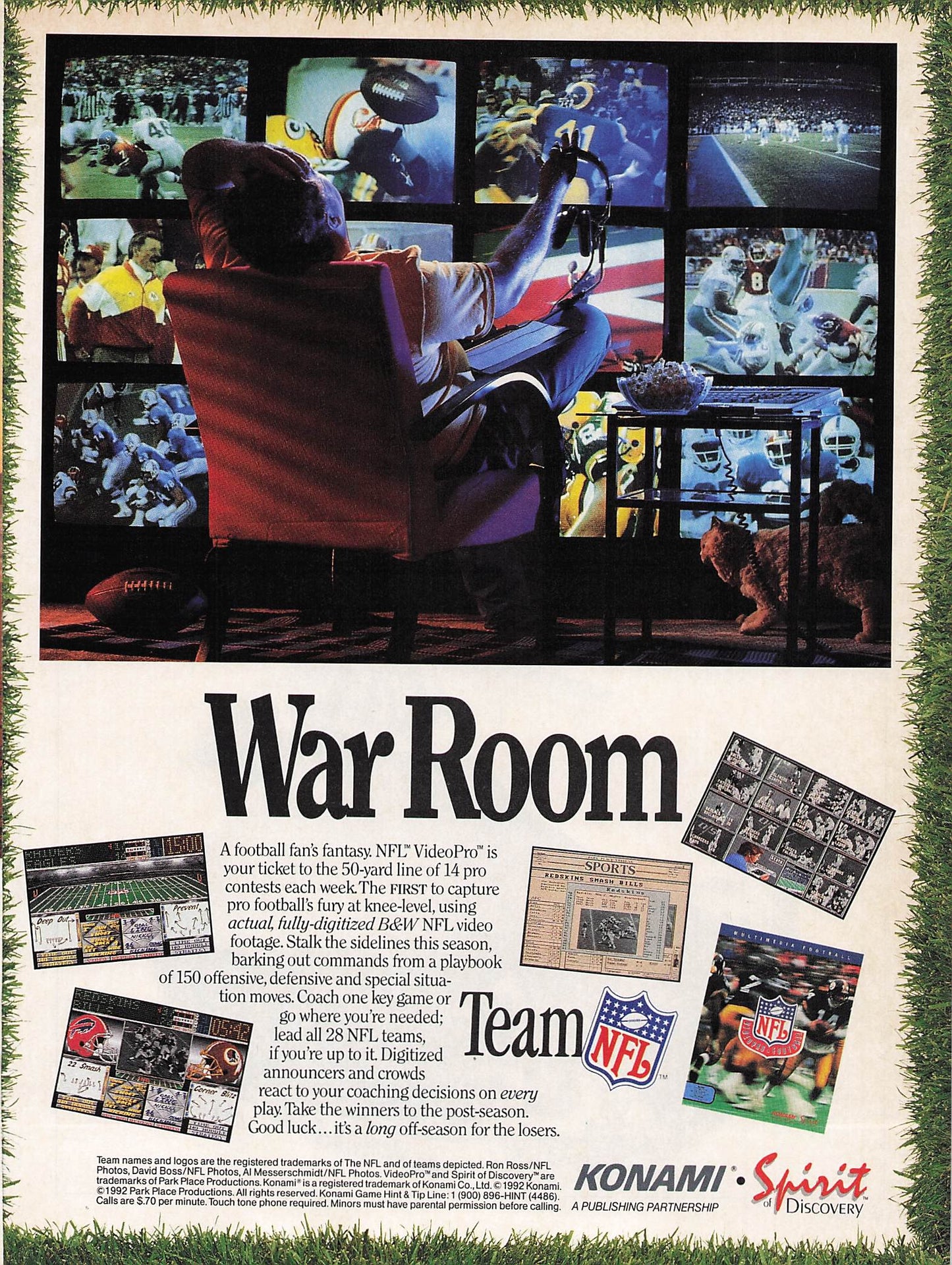 Original printed advert for NFL Video Pro 1992