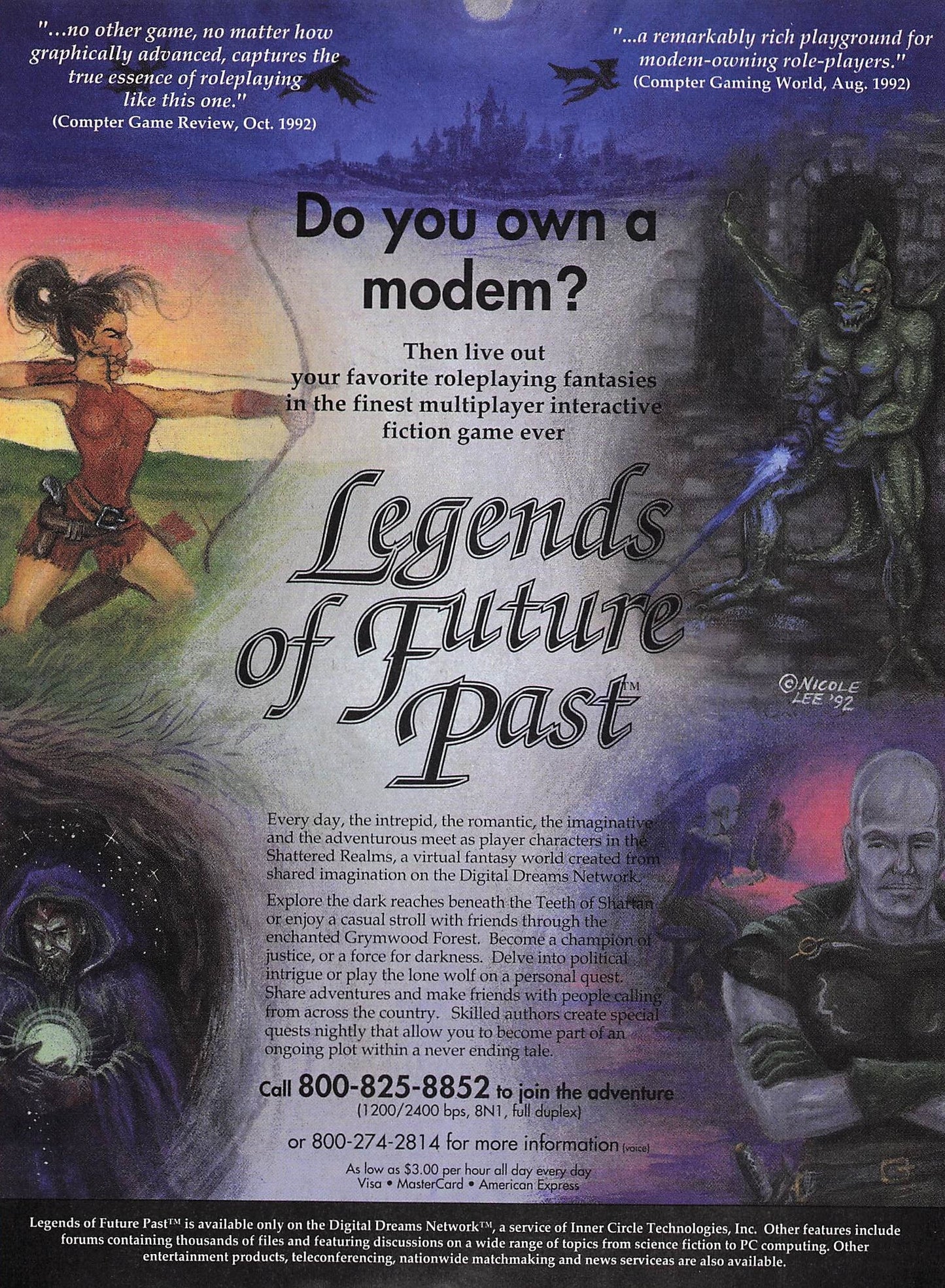 Original printed advert for Legends of Future Past 1992