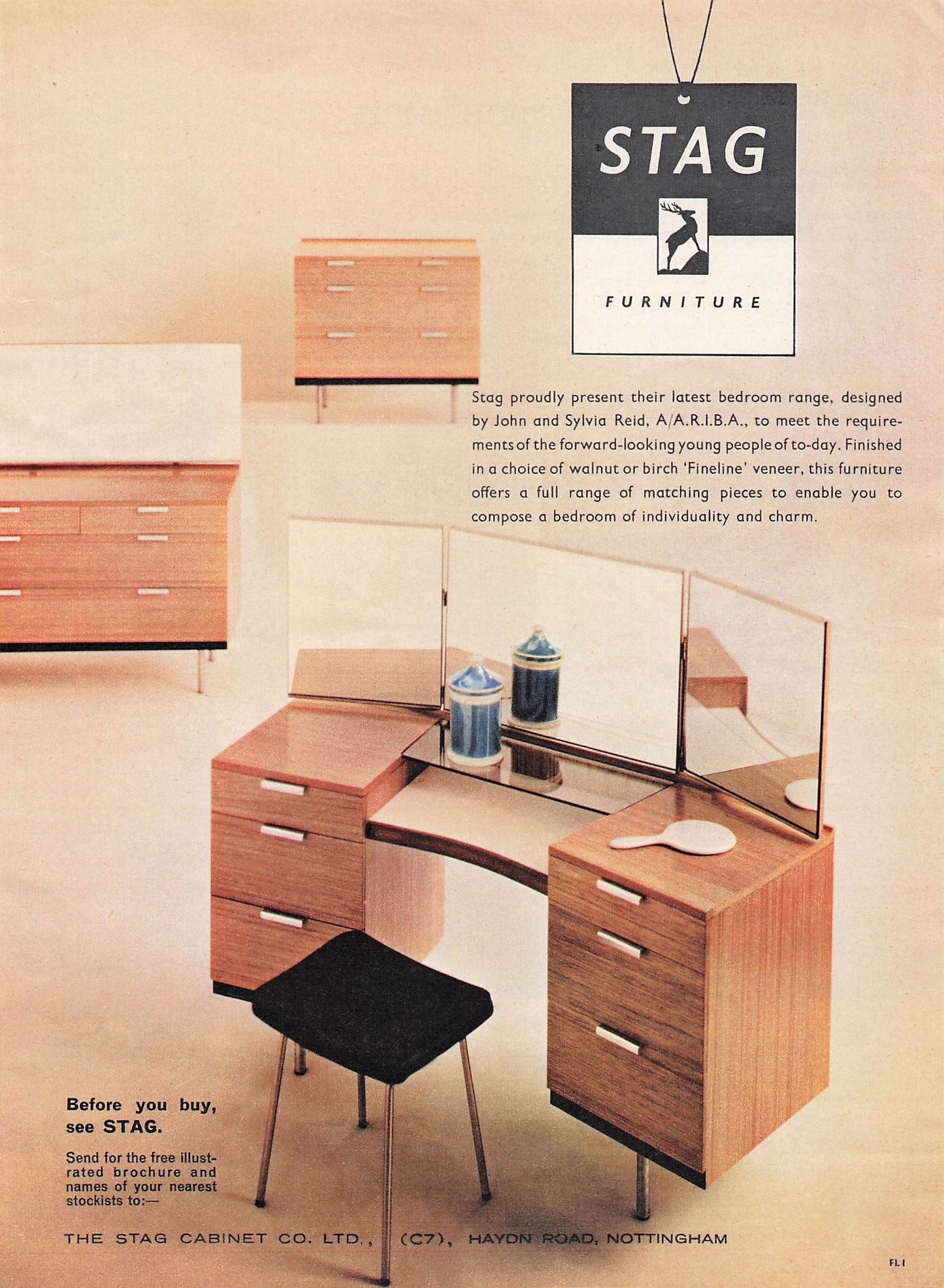Original printed advert for Stag Furniture 1961