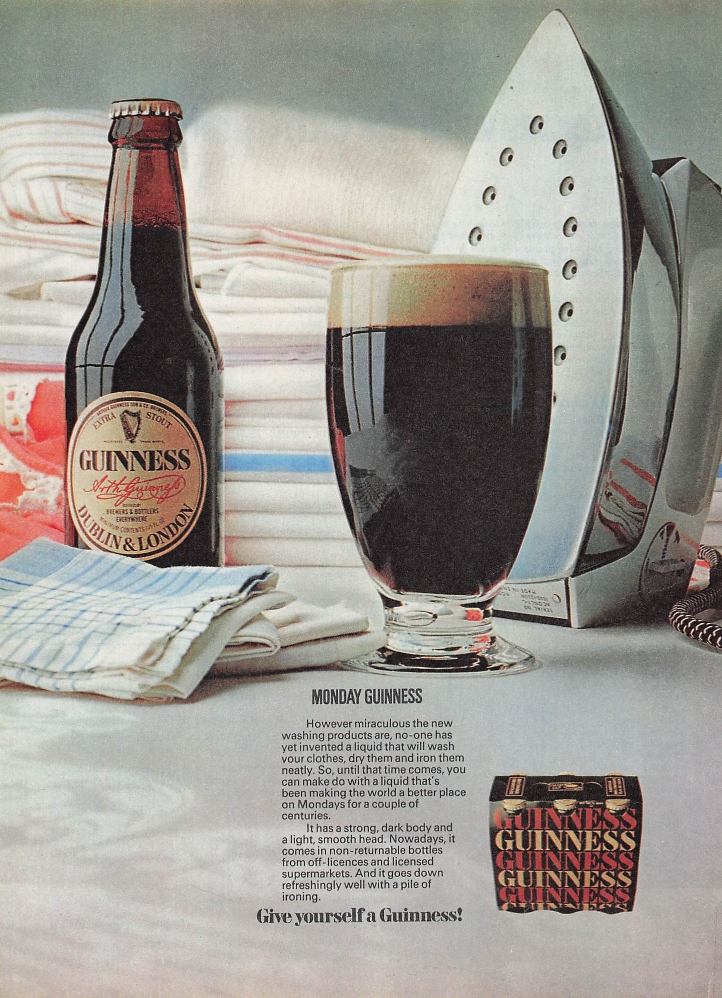 Original printed advert for Guinness 1970