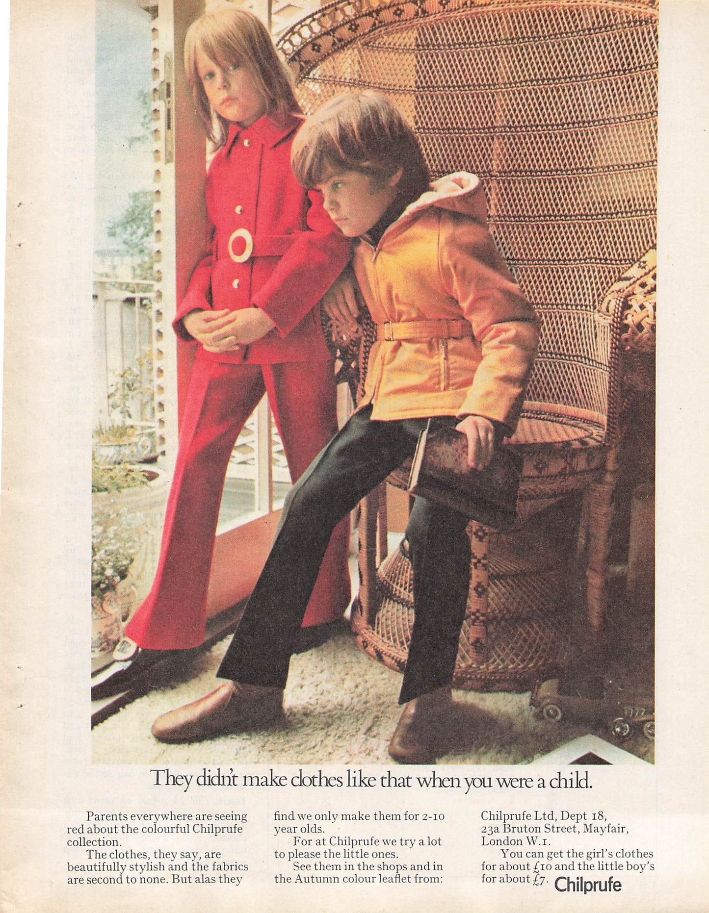 Original printed advert for Chilprufe 1970