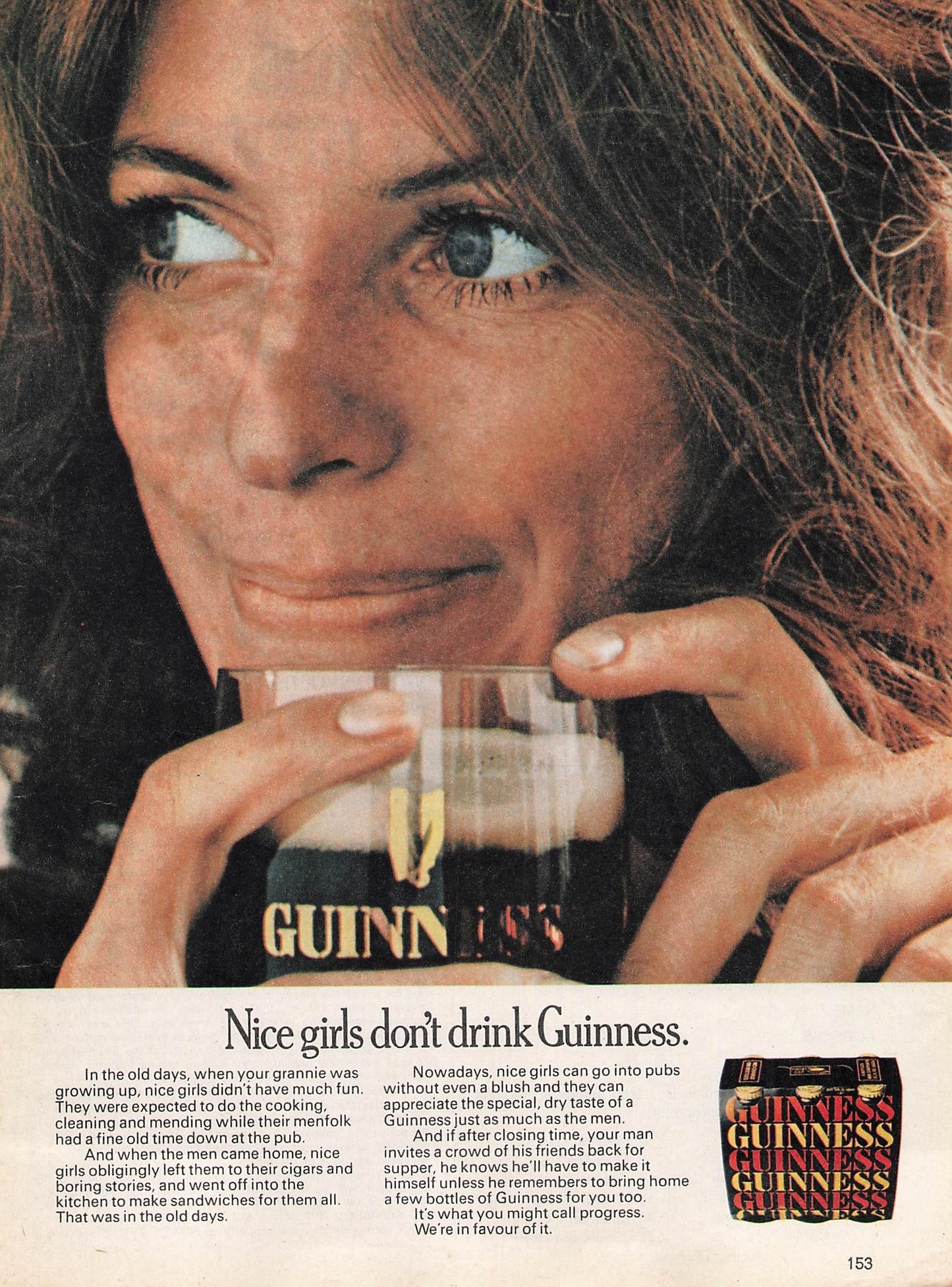 Original printed advert for Guinness 1971
