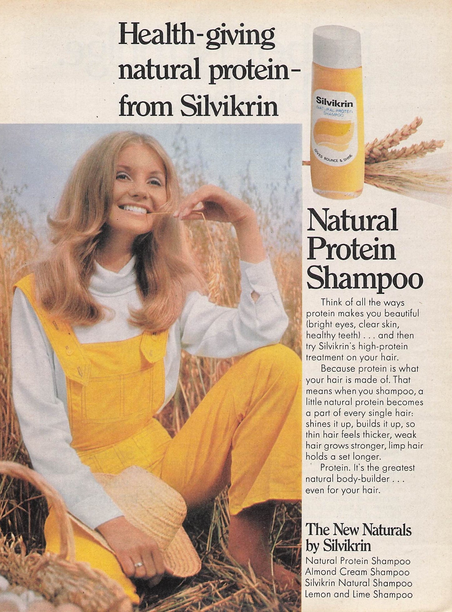 Original printed advert for Silvikrin Shampoo 1971