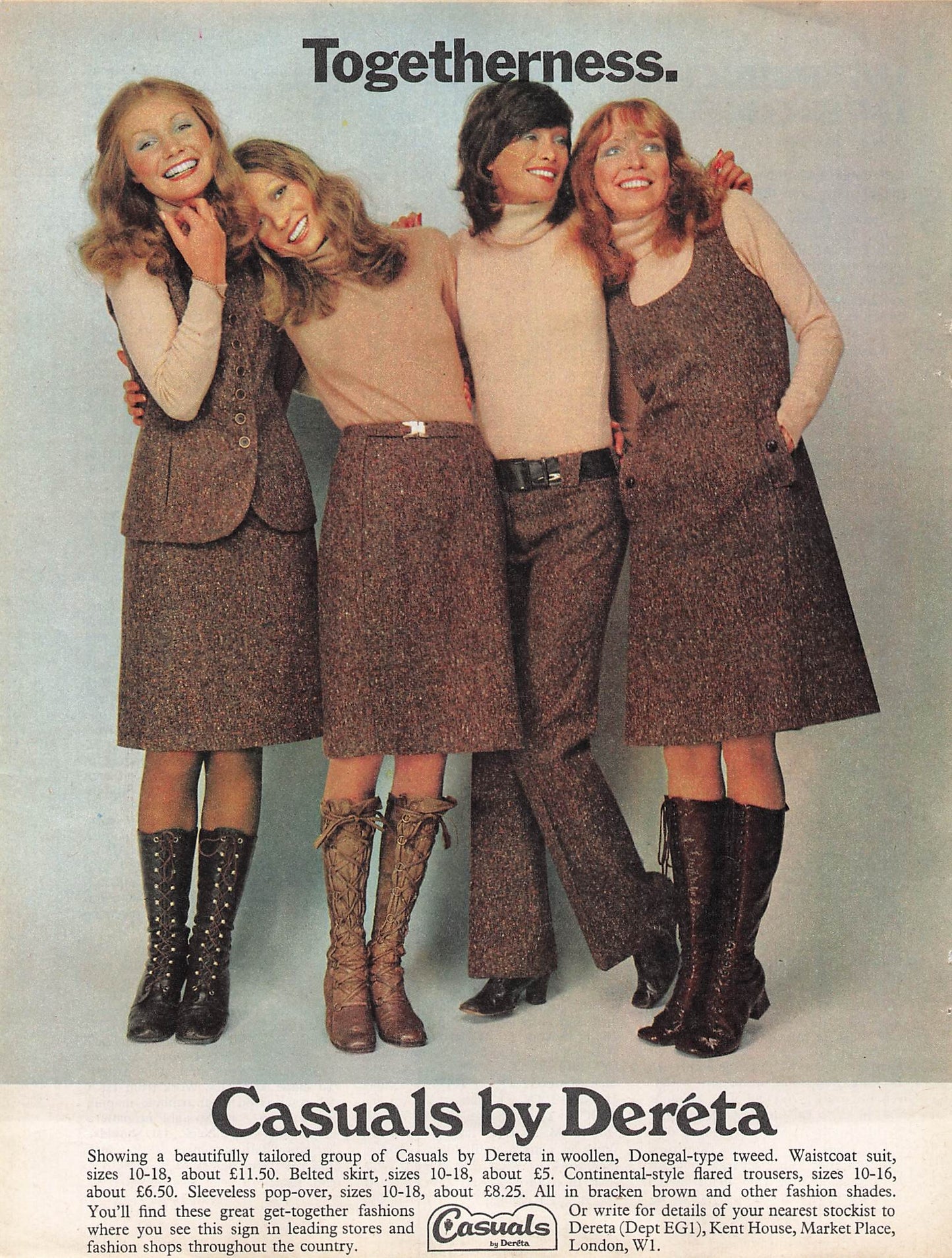 Original printed advert for Dereta Casuals 1971