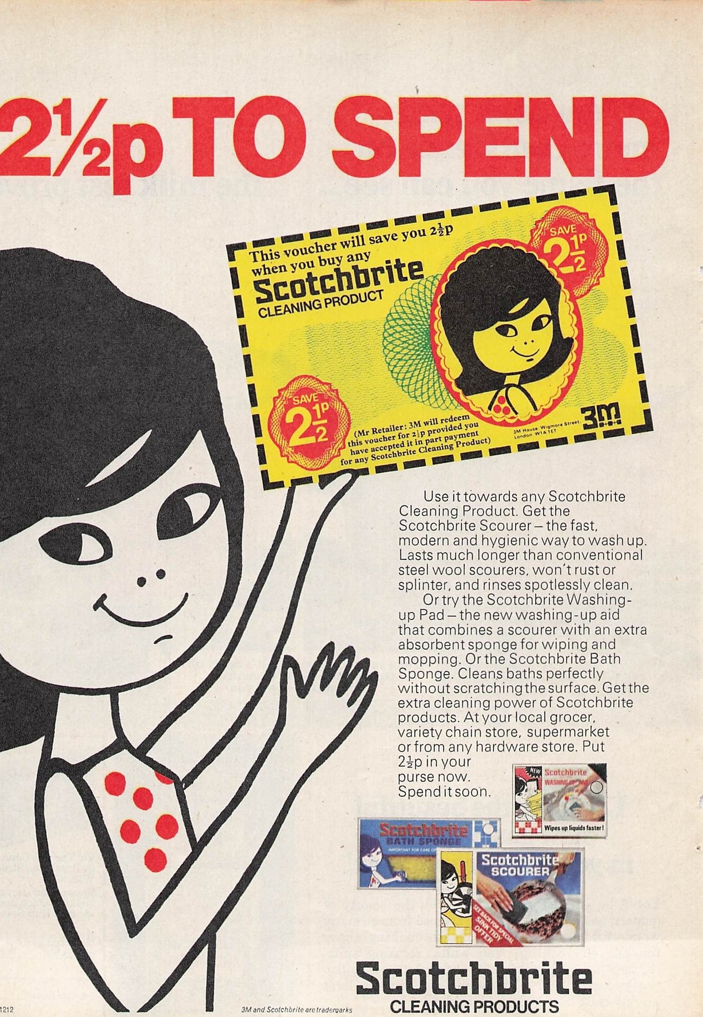 Original printed advert for Scotchbrite 1971