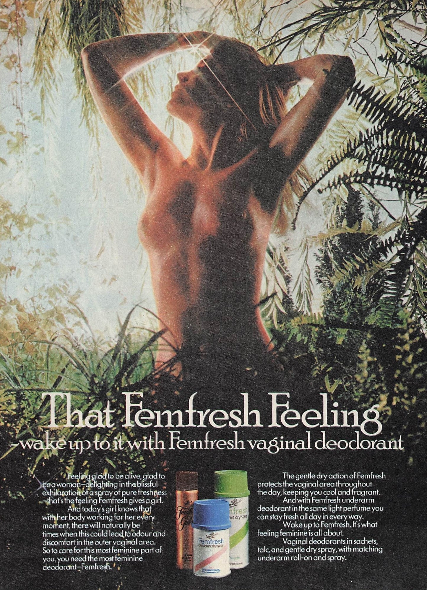 Original printed advert for Femfresh 1971