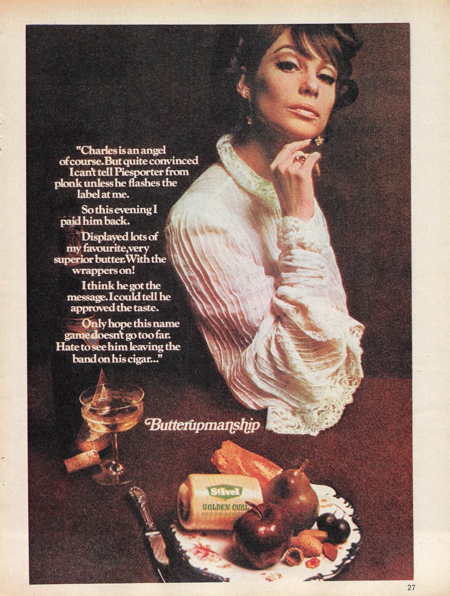 Original printed advert for St Ivel Golden Curl Butter 1971