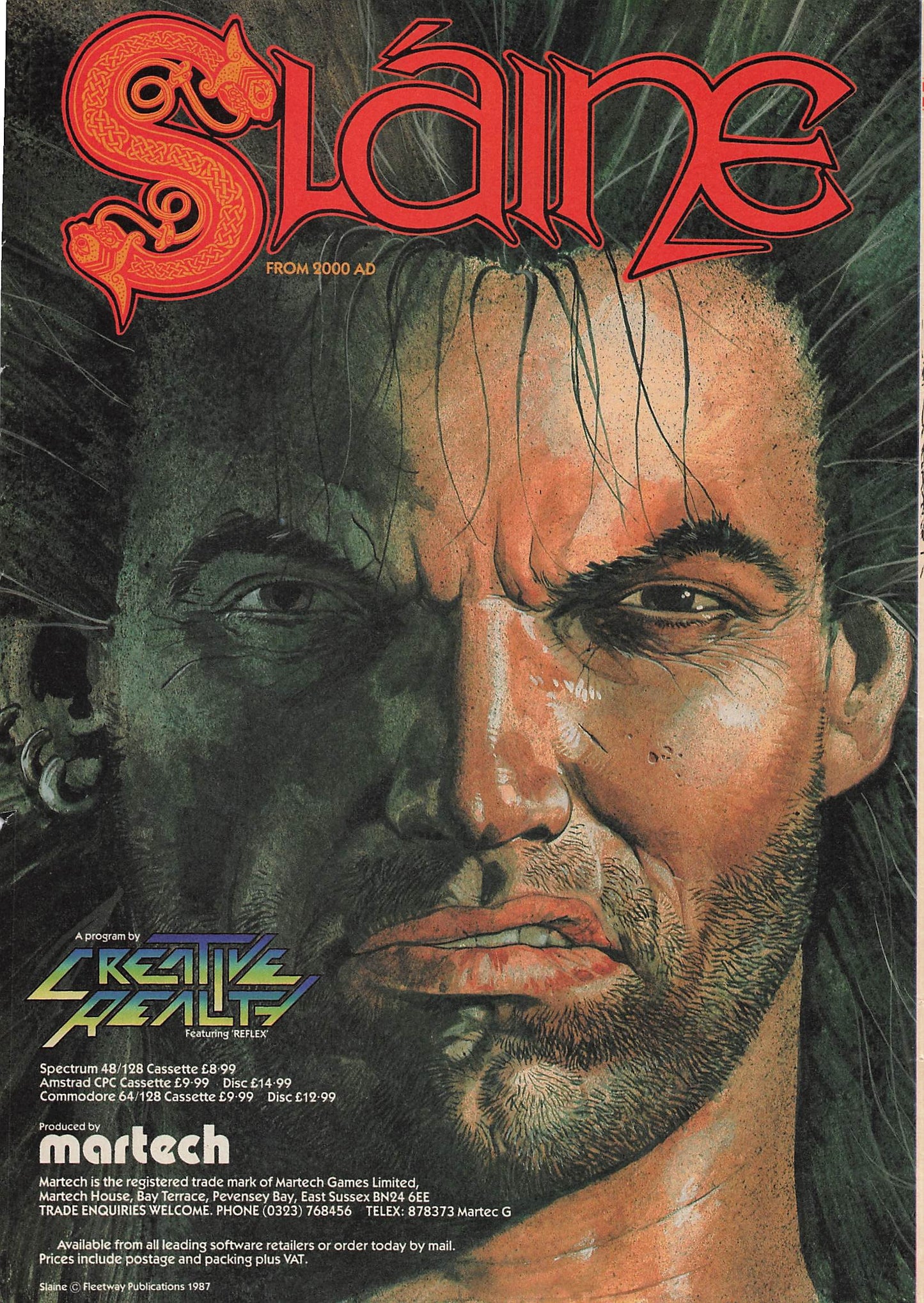 Original printed advert for Slaine (2000 AD) Video Game 1987
