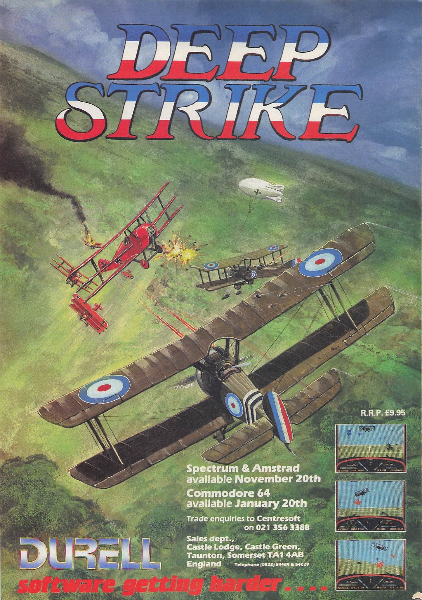 Original printed advert for Deep Strike 1986