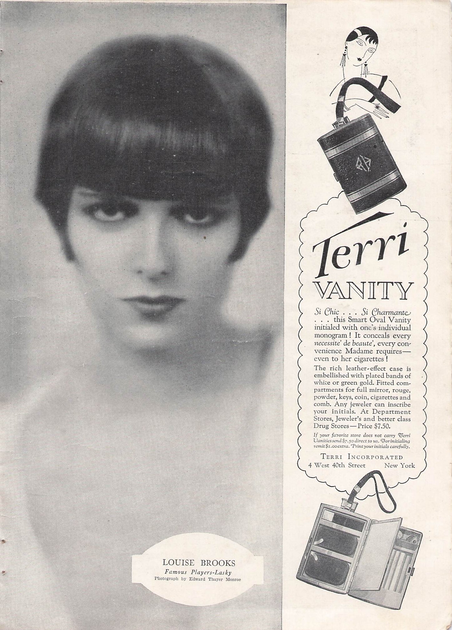 Original printed advert for Terri Vanity Case 1926