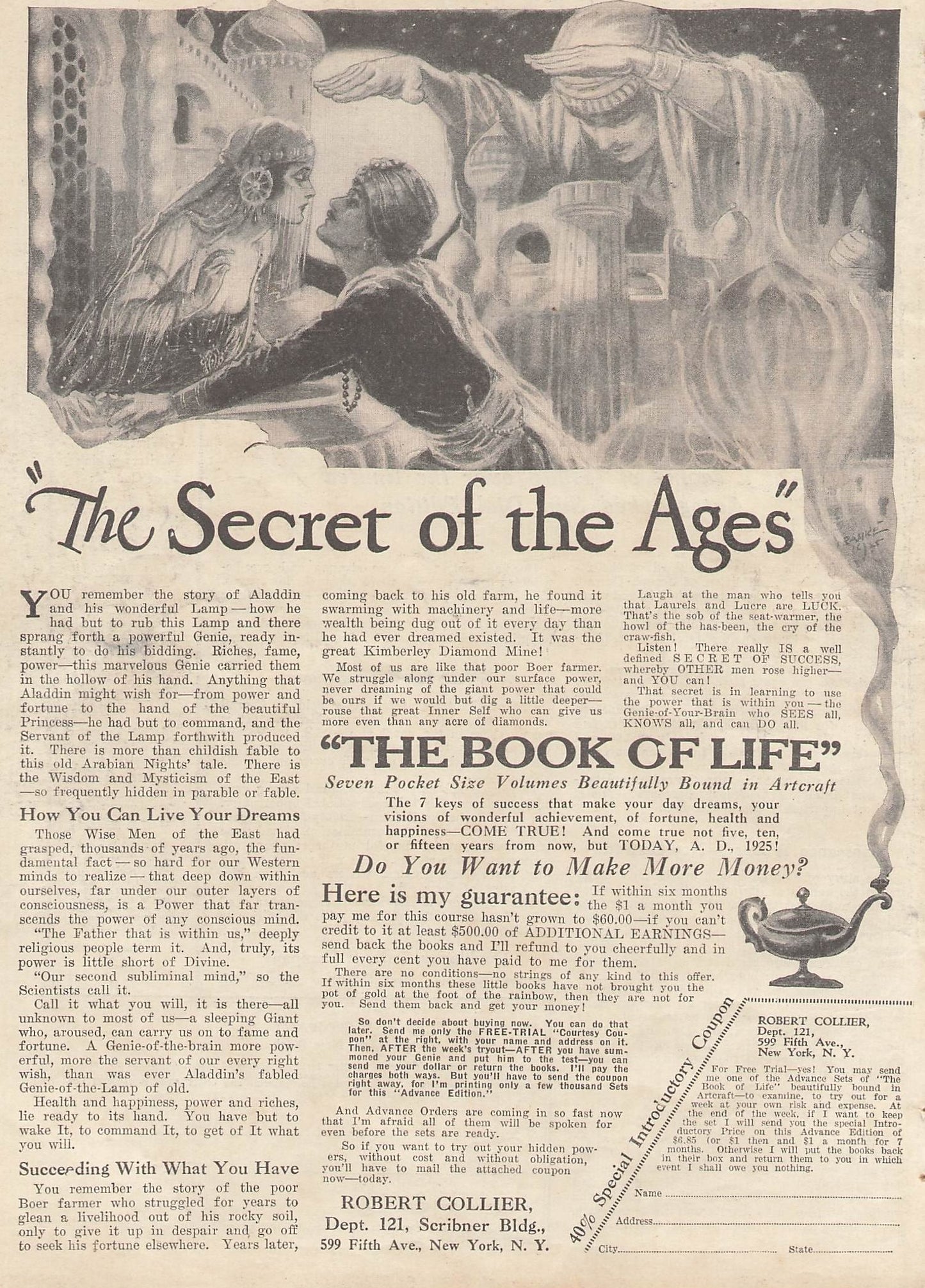 Original printed advert for The Book of Life 1926
