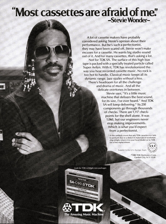 TDK SA-C90 Cassettes Stevie Wonder 1980