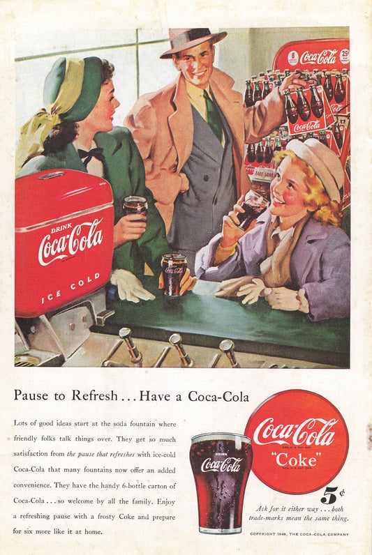 Coca Cola "Pause to refresh" 1948