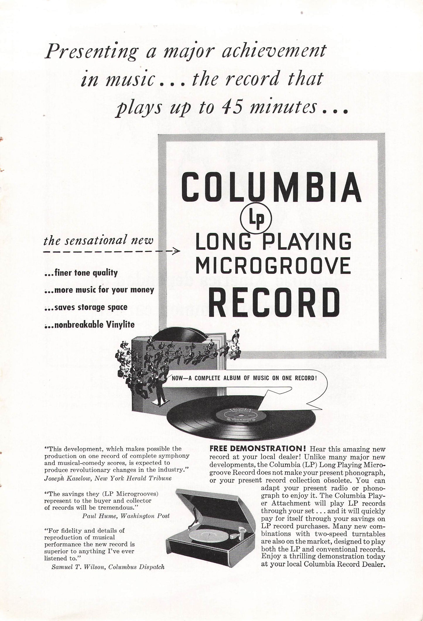 Columbia Long Playing Microgroove Records 1948