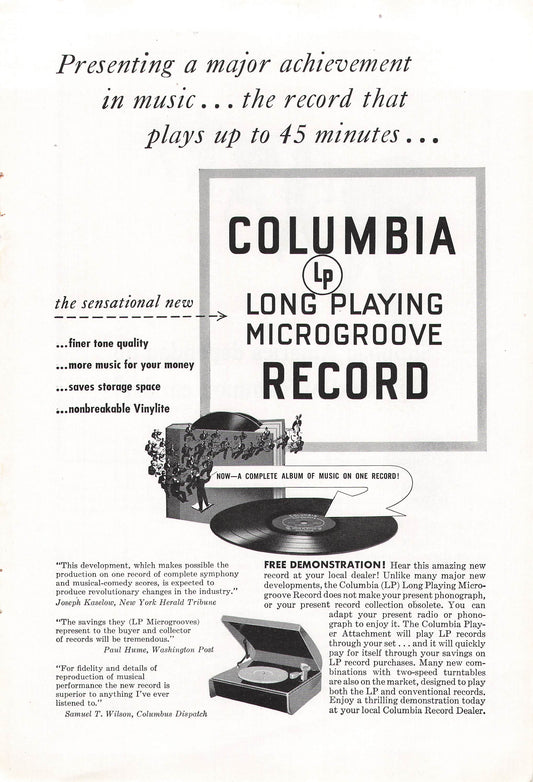 Columbia Long Playing Microgroove Records 1948