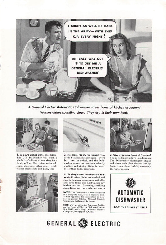 General Electric Automatic Dishwasher 1948