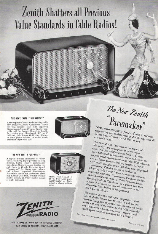 Zenith Pacemaker Radio 1948